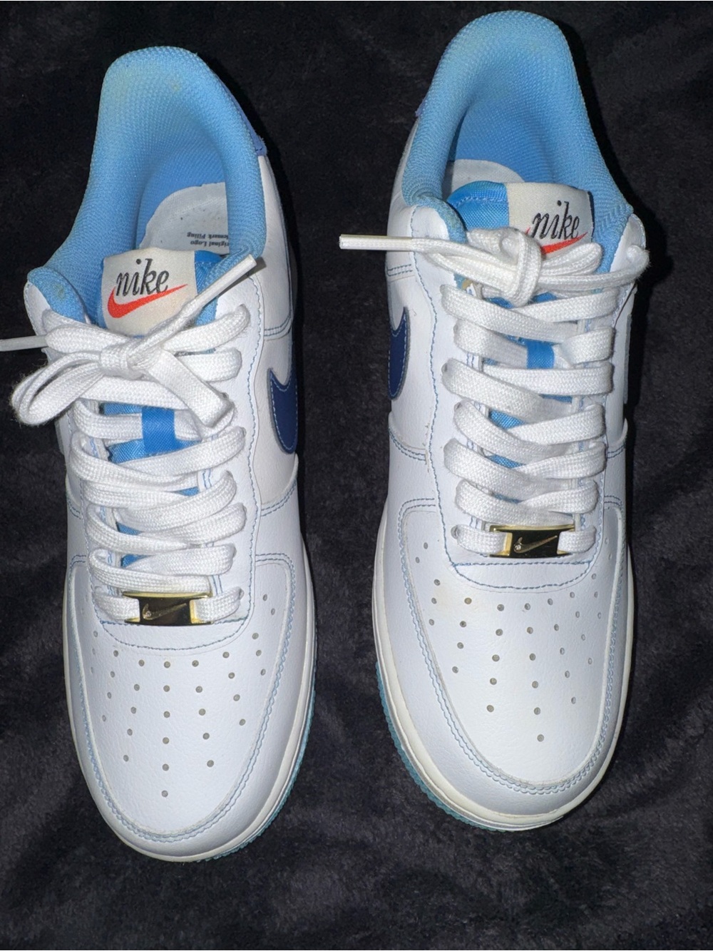 50th Anniversary of Nike Swoosh White Low-Top Sneakers with Blue Accents